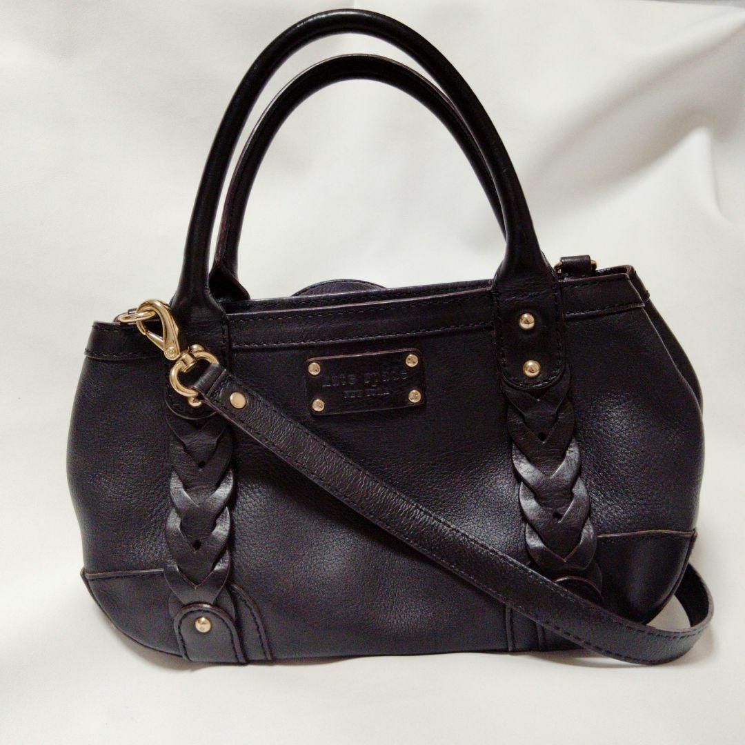 美品 ケイトスペード ショルダーバッグ 2way レザー 黒 ハンドバッグ
