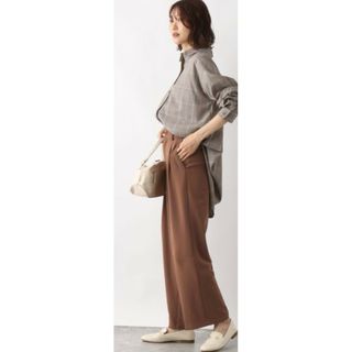 グローバルワーク(GLOBAL WORK)の新品GLOBAL WORKウツクシシルエット ワイドパンツ(茶系)(その他)