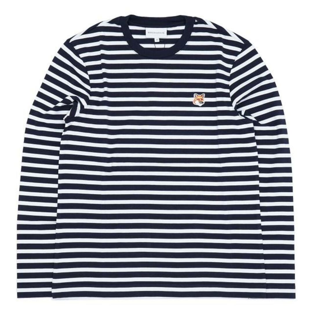 MAISONKITSUNEMaison Kitsune(メゾン キツネ) LM00105KJ0044 メゾン キツネ フォックスヘッド パッチ レギュラー マリン Tシャツ Navy Stripes