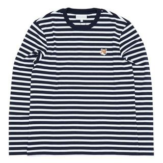 メゾンキツネ(MAISON KITSUNE')のMaison Kitsune(メゾン キツネ) LM00105KJ0044 メゾン キツネ フォックスヘッド パッチ レギュラー マリン Tシャツ Navy Stripes(Tシャツ/カットソー(七分/長袖))