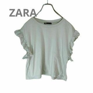 ザラ(ZARA)のZARA　レディースTシャツ　カットソー　フリル袖　丸首(Tシャツ(半袖/袖なし))