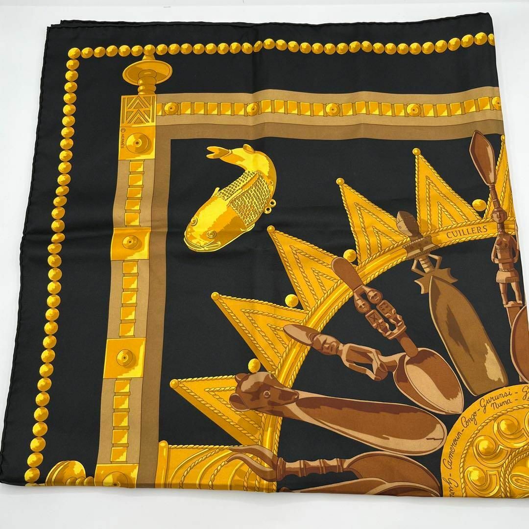 HERMES エルメス カレ90 スカーフ アフリカのスプーン