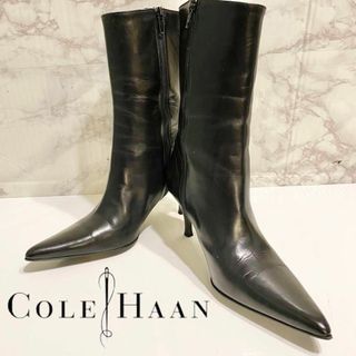 コールハーン(Cole Haan)の【美品！6ハーフ！ポインテッドトゥ！】COLE HAANレザーショートブーツ！(ブーツ)