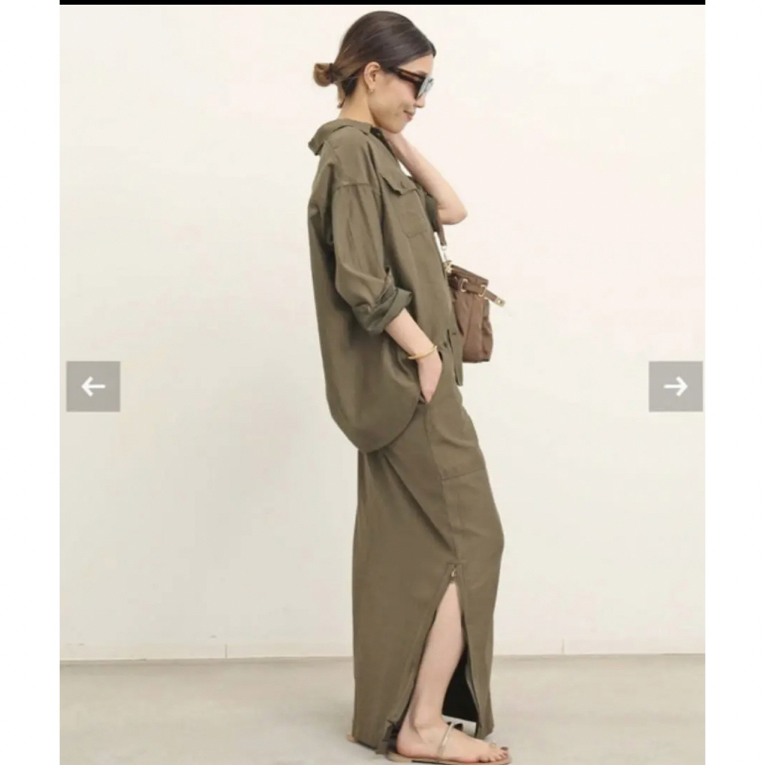 L'Appartement DEUXIEME CLASSE(アパルトモンドゥーズィエムクラス)のレミレリーフ Military Maxi Skirt Shirt アパルトモン レディースのトップス(シャツ/ブラウス(長袖/七分))の商品写真