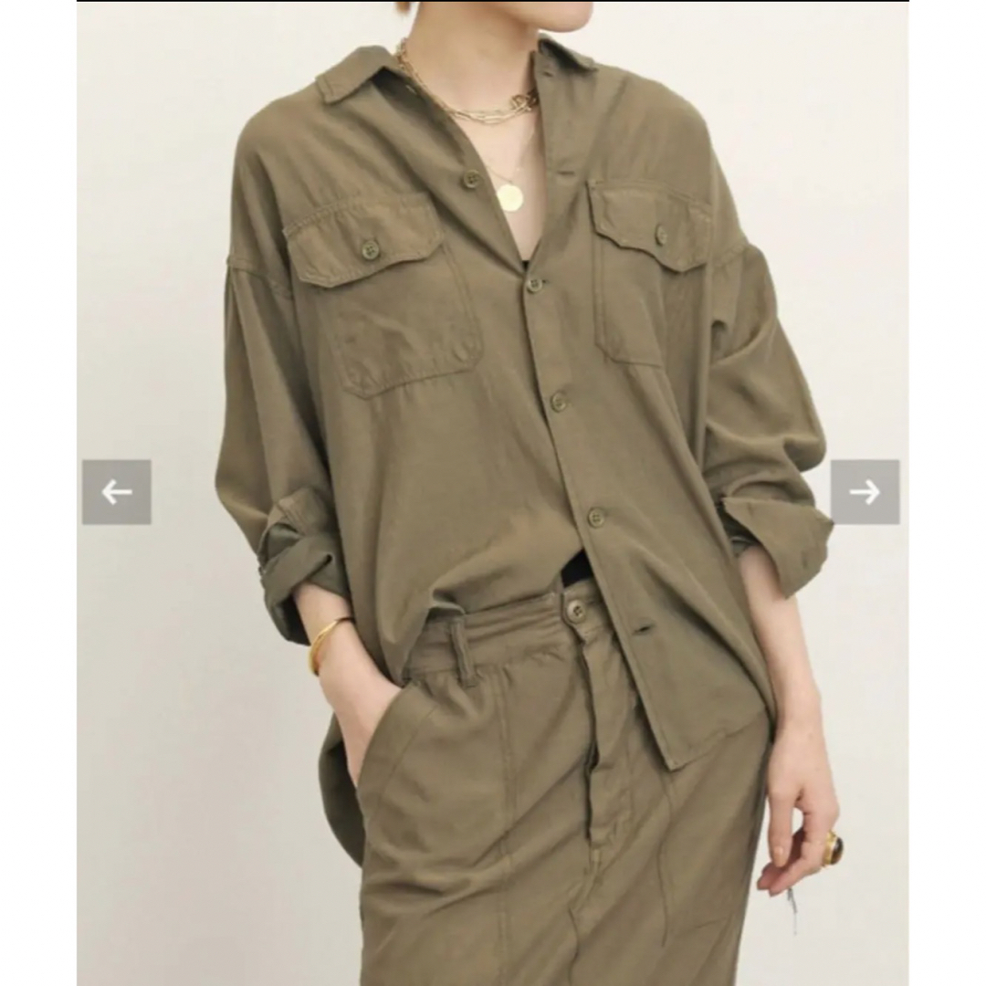 L'Appartement DEUXIEME CLASSE(アパルトモンドゥーズィエムクラス)のレミレリーフ Military Maxi Skirt Shirt アパルトモン レディースのトップス(シャツ/ブラウス(長袖/七分))の商品写真