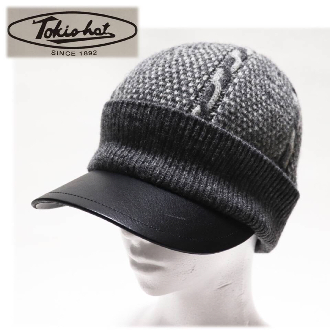 Tokkio hat - 《トーキョーハット》新品 渋沢栄一 レザーブリムニット