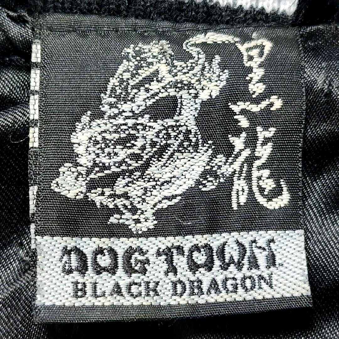 超希少》DOGTOWN ドッグタウン スタジャン ベロア ブラック 刺繍 黒龍-