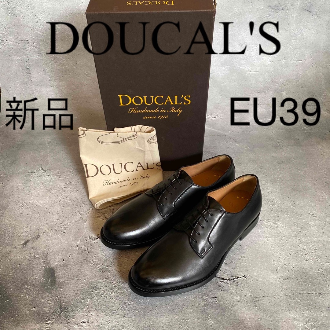 DOUCAL新品 DOUCAL'S プレーントゥ ダービーシューズ 革靴 レザーシューズ