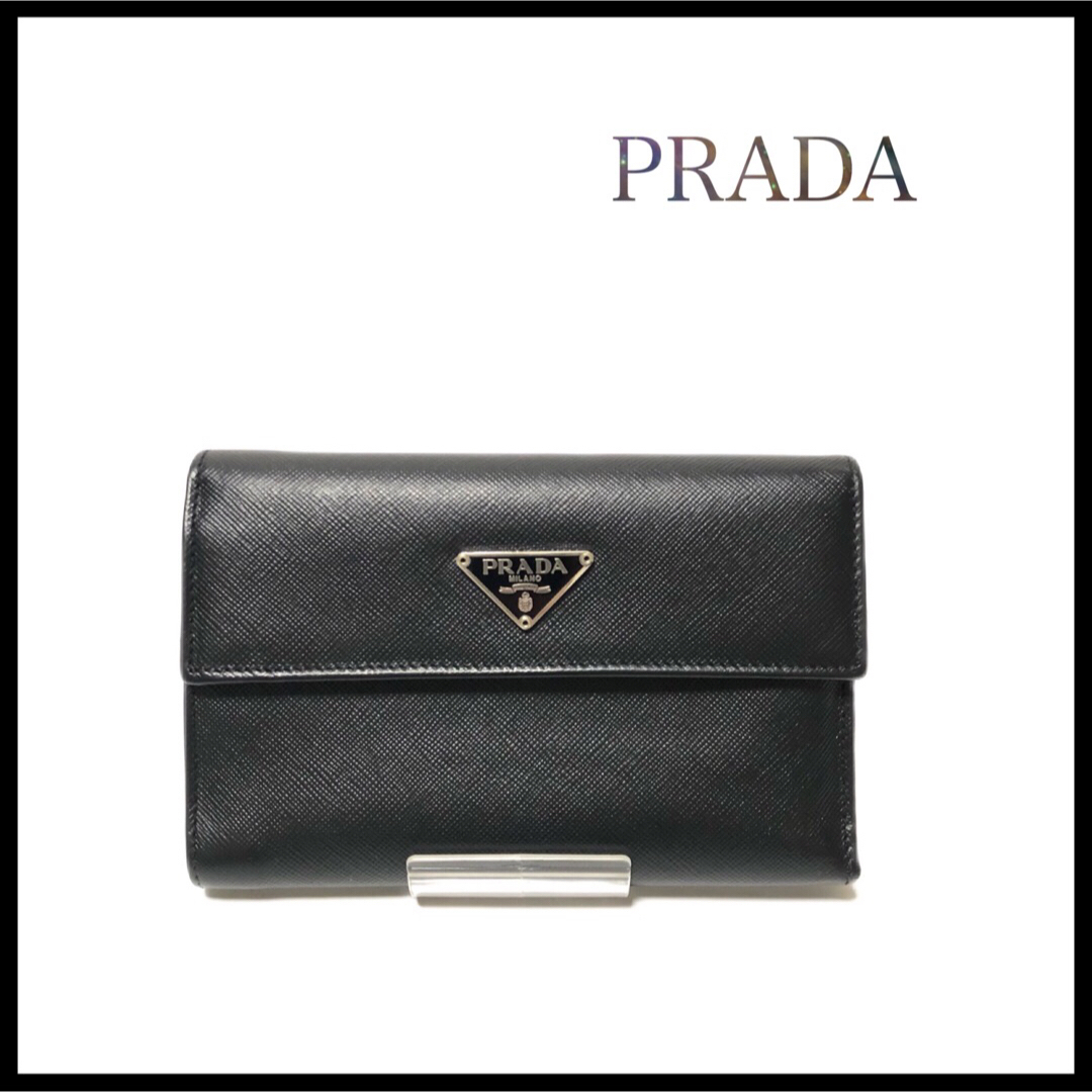 PRADA - 【美品】PRADA プラダ サフィアーノ 三つ折り財布 三角