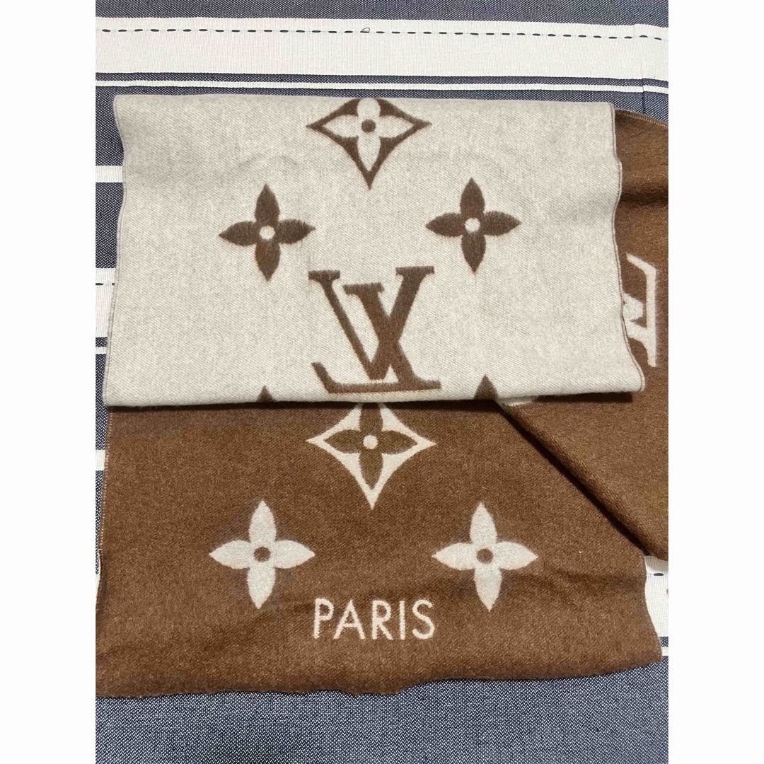 LOUISVUITTON☆美品☆ルイ・ヴィトン　マフラー・レイキャビック　ブラウン