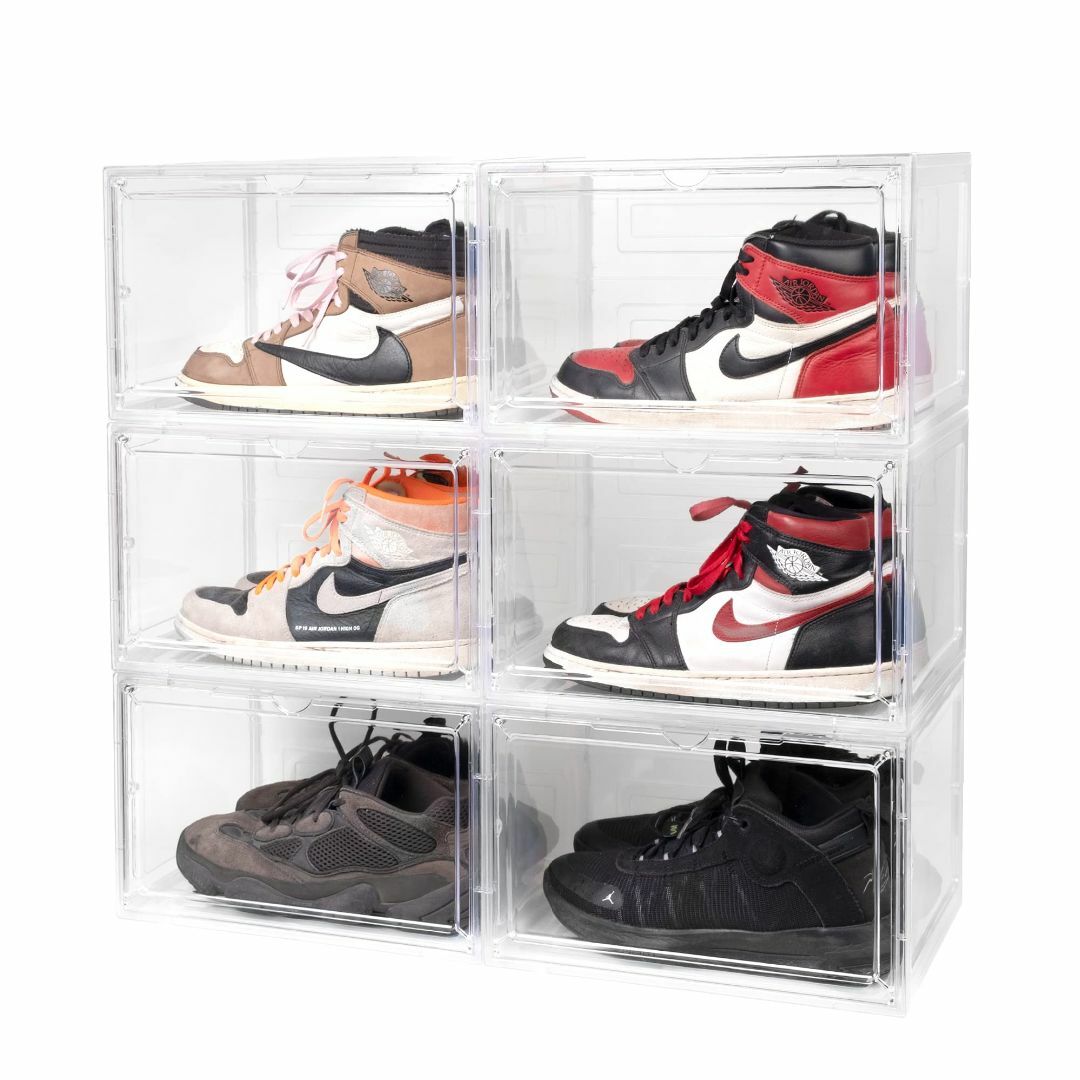 シューズボックス 靴収納 クリア シューズケース 6個セット 透明 靴箱 収納ボ