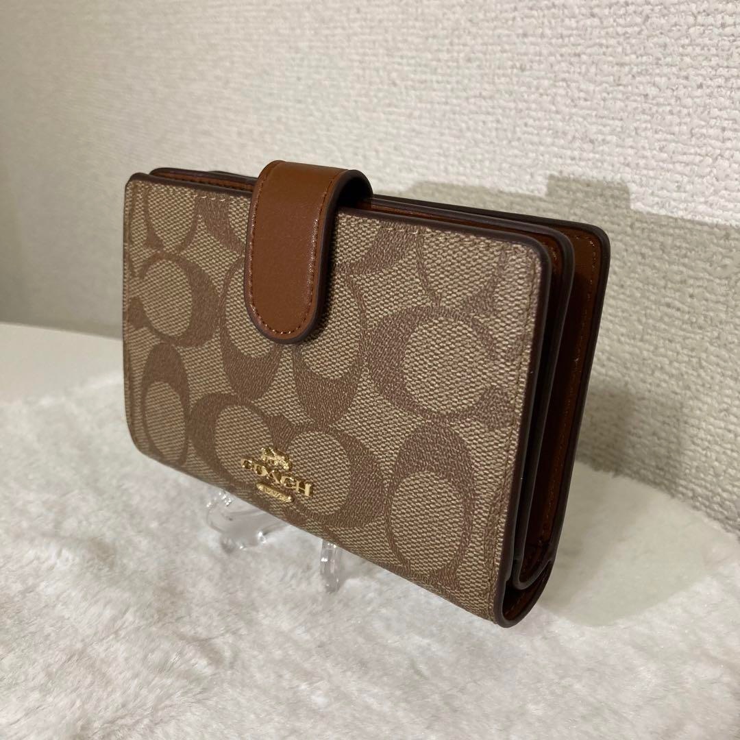 新品 COACH コーチ 折り財布 レディース L字ファスナー 二つ折り財布