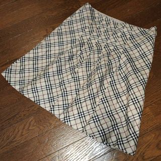 A141超美品 バーバリーブルーレーベル プリーツスカート 38 ノバチェック-