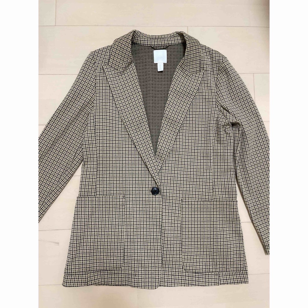 H&M - H&M ハウンドトゥース ジャケット シングル 千鳥格子の H&M - H&M ハウンドトゥース ジャケット シングル 千鳥格子の