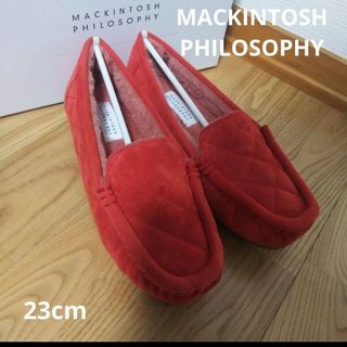 マッキントッシュフィロソフィー(MACKINTOSH PHILOSOPHY)の新品19910円☆マッキントッシュフィロソフィー ボアモカシン 赤 23(ローファー/革靴)