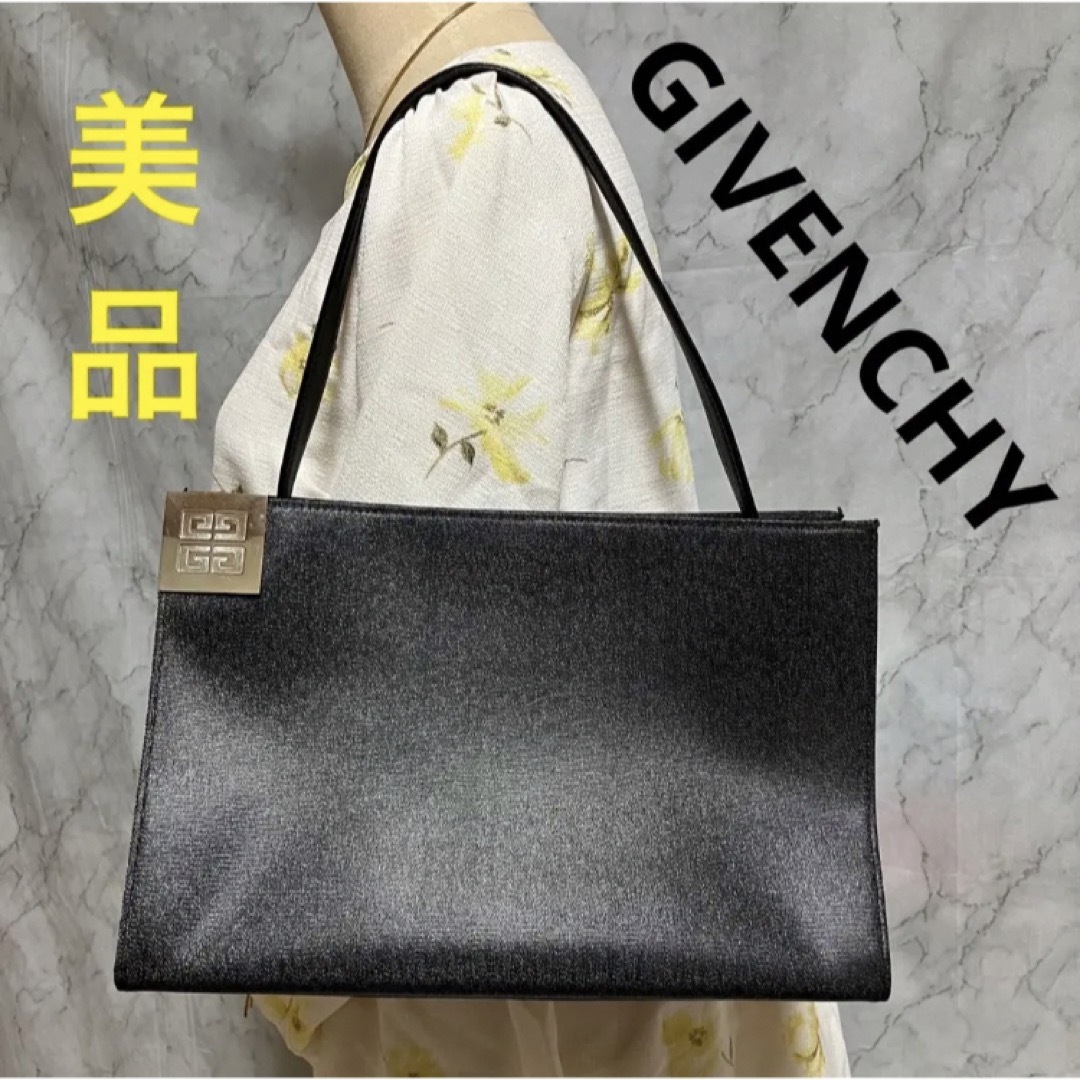 GIVENCHY(ジバンシィ)の良品◎ GIVENCHY ジバンシー トートバッグ グレー 牛革 化学繊維 レディースのバッグ(トートバッグ)の商品写真