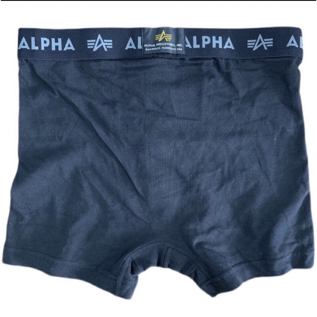 人気！希少！高級ALPHA のボクサーパンツ 2組セット　ロゴ刺繍　コットン　L メンズのアンダーウェア(ボクサーパンツ)の商品写真