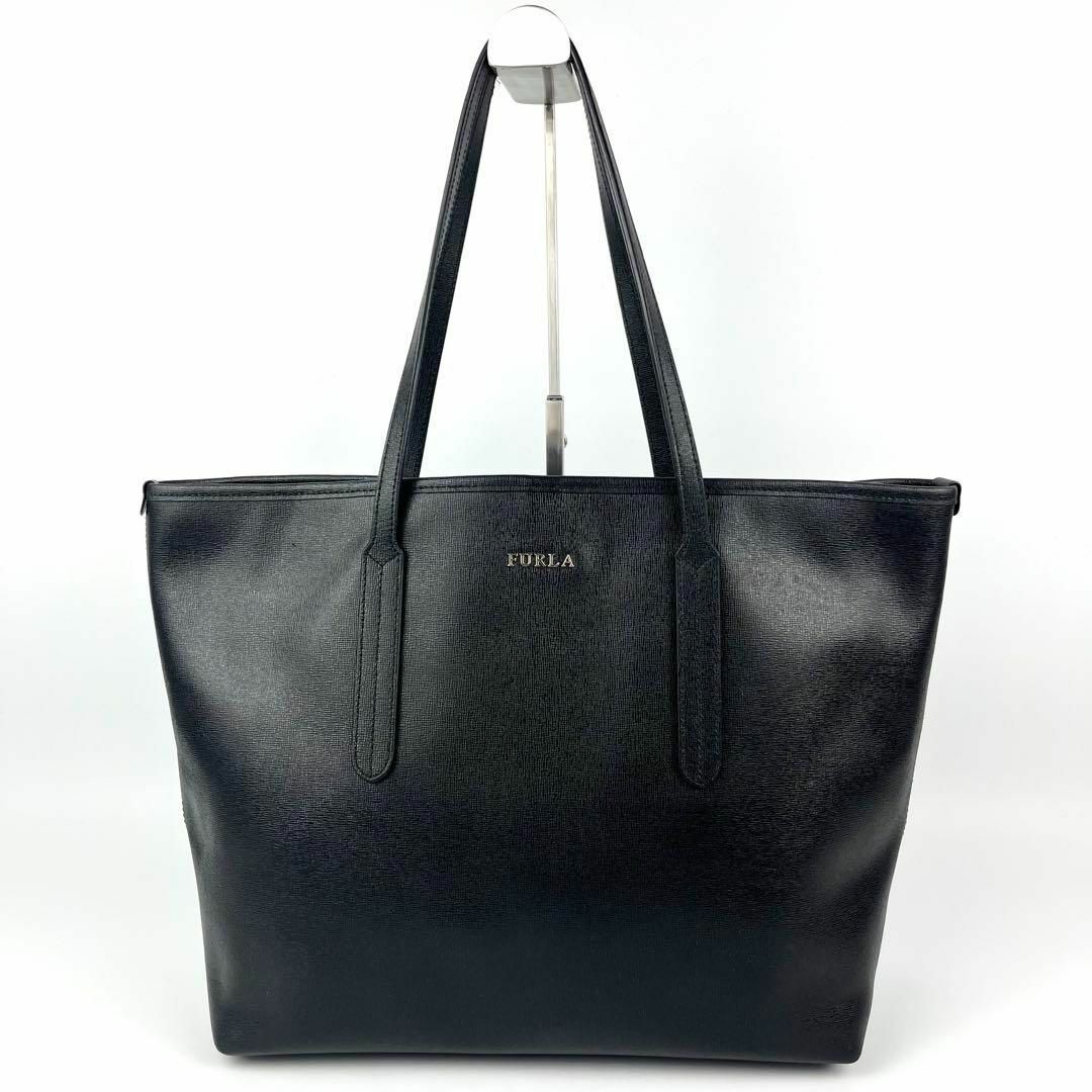 極美品 FURLA フルラ トートバッグ レザー ブラック 黒 肩掛け A4