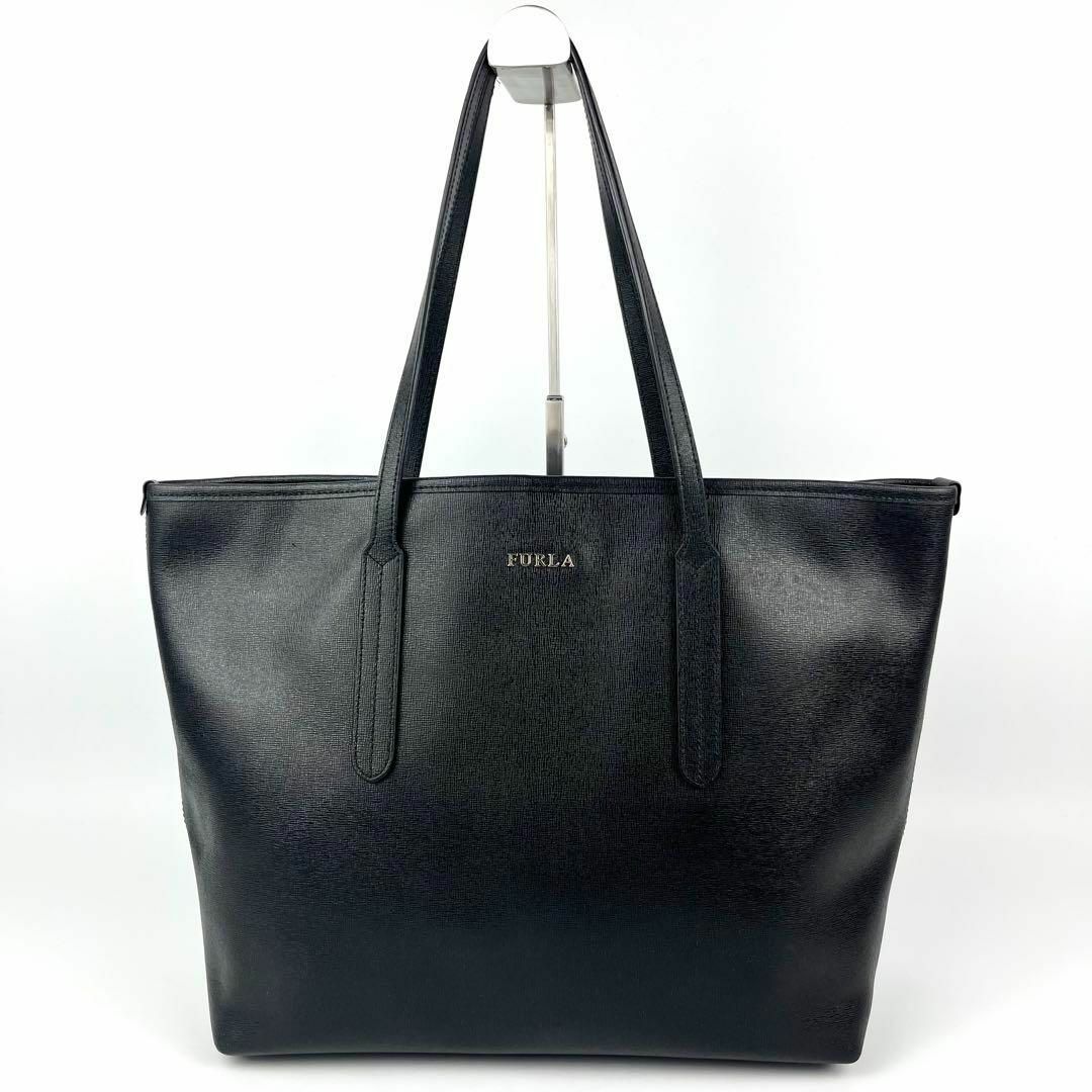 美品】FURLA トートバッグ 黒 A4-