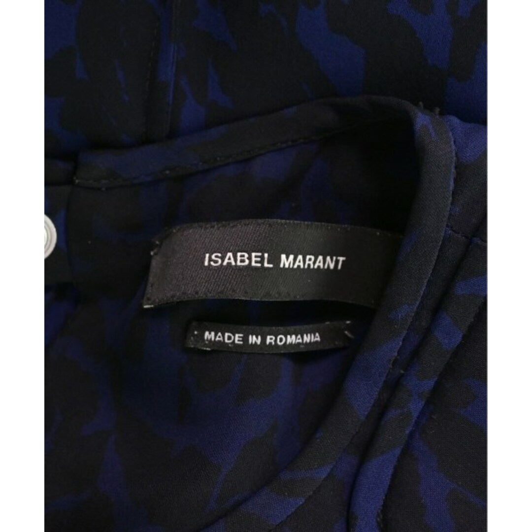 Isabel Marant(イザベルマラン)のISABEL MARANT ワンピース 34(XS位) 青x黒(総柄) 【古着】【中古】 レディースのワンピース(ひざ丈ワンピース)の商品写真