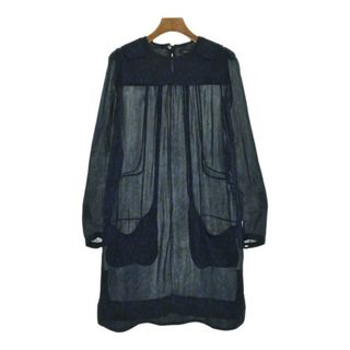 イザベルマラン(Isabel Marant)のISABEL MARANT ワンピース 34(XS位) 青x黒(総柄) 【古着】【中古】(ひざ丈ワンピース)