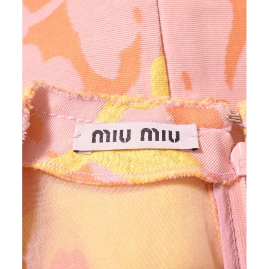 Miu Miu ミュウミュウ ブラウス 36(XS位) ピンクx黄x赤等(総柄)