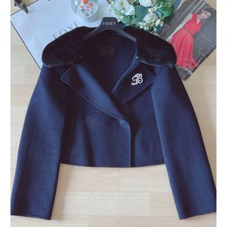 極美品！FOXEYカシミアミンク襟ショートコート Rene foxeyフォクシー