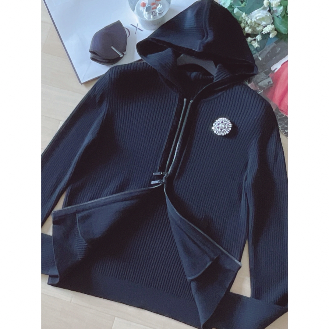 極美品!FOXEY ベルベットリブパーカ 38 Rene foxey フォクシー