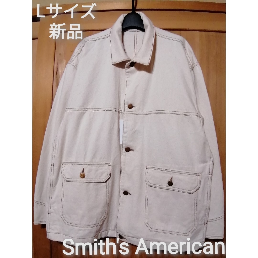 新品　Smith's American　Lサイズ　ステッチカバーオール　生成り色