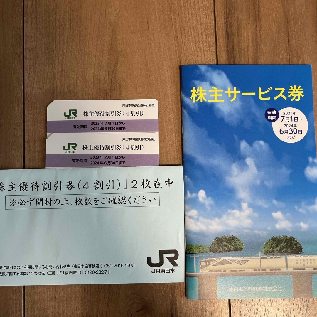 ＪＲ東日本　東日本旅客鉄道　株主優待割引券2枚　＋株主サービス券