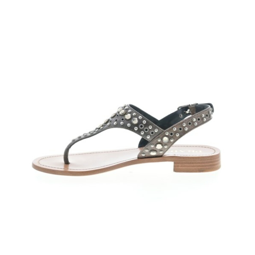 PRADA プラダ サンダル EU36(22.5cm位) こげ茶xシルバー系 3