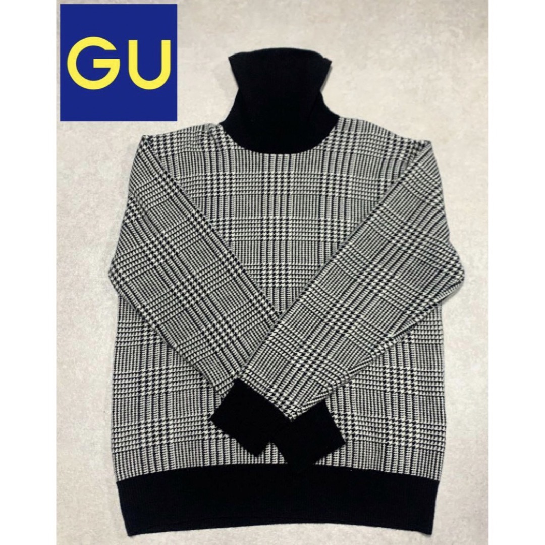 GU(ジーユー)の【新品•未使用】GU ニット 千鳥柄 グレンチェック メンズのトップス(ニット/セーター)の商品写真