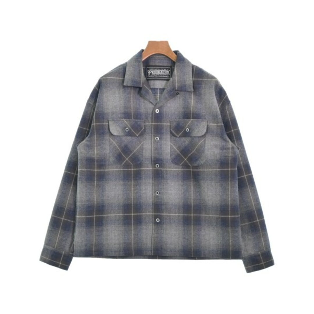 PENDLETON カジュアルシャツ L グレーx紺x茶(チェック)