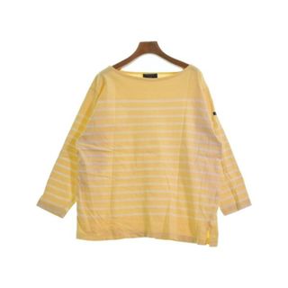 ルミノア(Le Minor)のLe minor ルミノア Tシャツ・カットソー 1(S位) 黄x白(ボーダー) 【古着】【中古】(カットソー(半袖/袖なし))