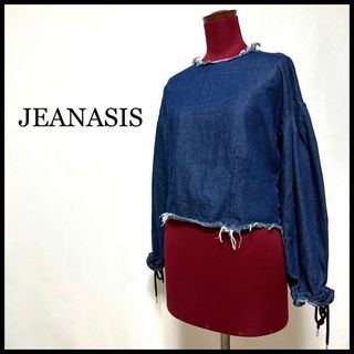 ジーナシス(JEANASIS)のジーナシス カットソー デニム 長袖 キャンディースリーブ ブルー(カットソー(長袖/七分))