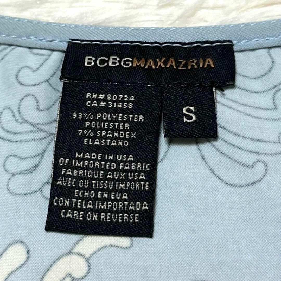 BCBGMAXAZRIA(ビーシービージーマックスアズリア)のビーシービージーマックスアズリア カットソー 半袖 花柄 ブルー S レディースのトップス(カットソー(半袖/袖なし))の商品写真