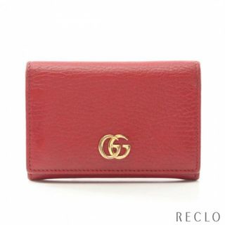 グッチ(Gucci)のGGマーモント プチマーモント カードケース レザー レッド(名刺入れ/定期入れ)