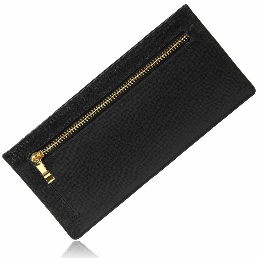 【色: ブラック】MURA 長財布 財布 本革 レディース 薄型 RFID スキ