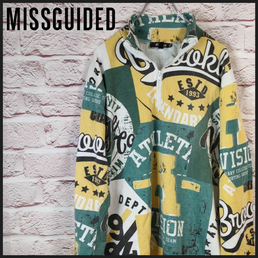 MISSGUIDED(ミスガイデッド)のMISSGUIDED　ミスガイデッド トレーナー　ハーフジップ　柄 メンズのトップス(スウェット)の商品写真