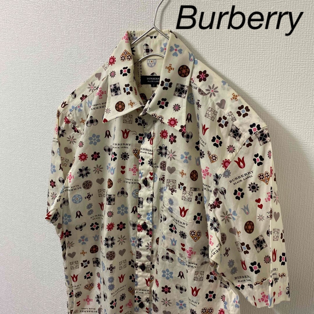 【レア】Burberryバーバリー半袖ホワイトシャツメンズmモノグラムのサムネイル