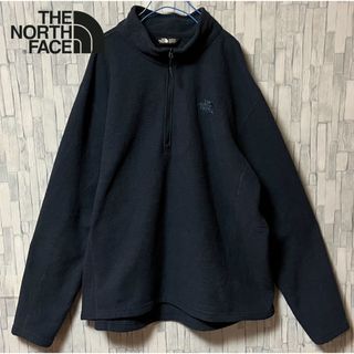 ザノースフェイス(THE NORTH FACE)のノースフェイス フリース ハーフジップ ネイビー XXL 刺繍ロゴ ワンポイント(ブルゾン)