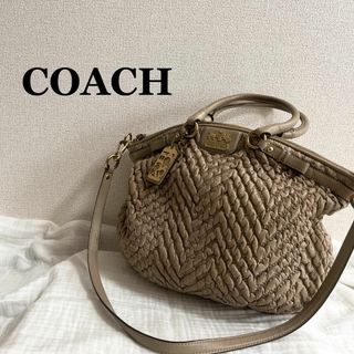 美品✨COACH コーチショルダーバッグハンドバッググレーベージュグレージュ