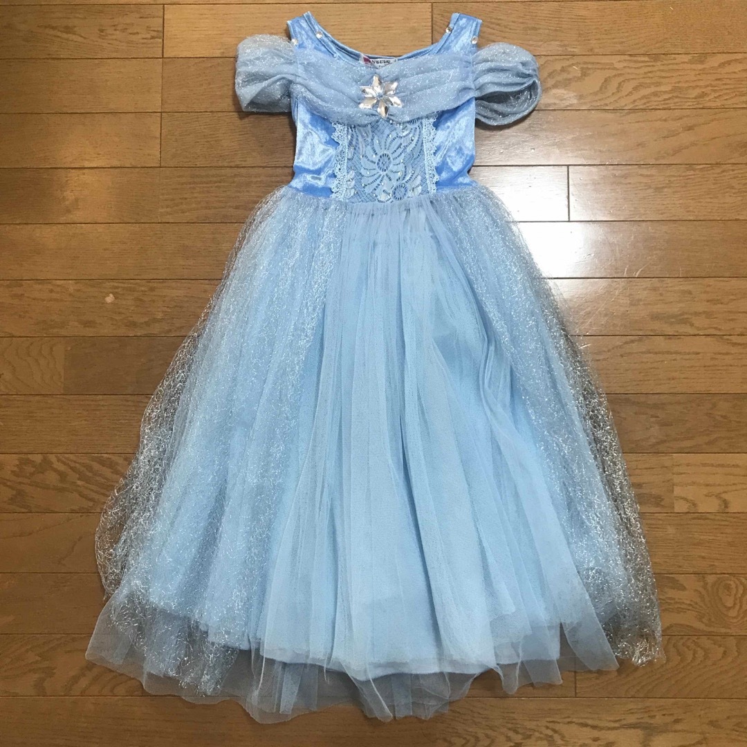 シンデレラ(シンデレラ)のDisney シンデレラ風　ドレス130 美品 キッズ/ベビー/マタニティのキッズ服女の子用(90cm~)(ドレス/フォーマル)の商品写真