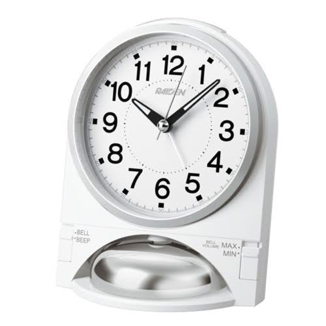 セイコー クロック 目覚まし時計  RAIDEN ライデン NR436W S 白 インテリア/住まい/日用品のインテリア小物(置時計)の商品写真