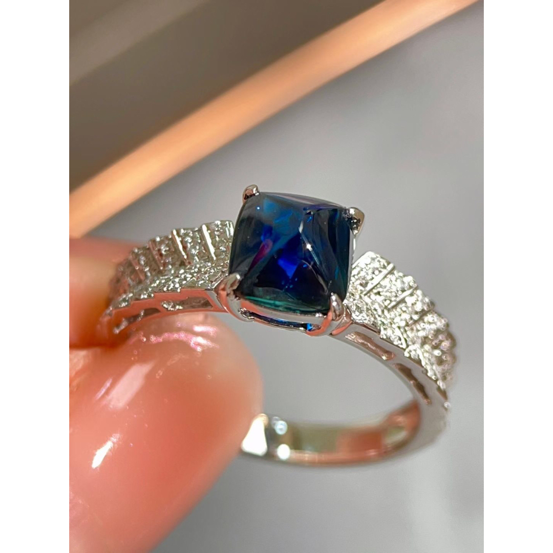 天然 ブルーサファイア ダイヤ リング2.16ct k18 ¥ダイヤモンド