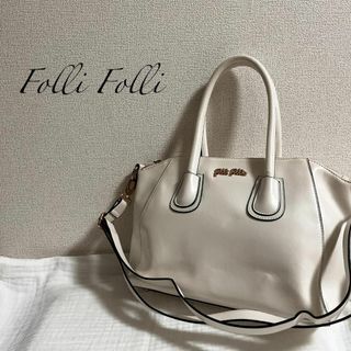 フォリフォリ(Folli Follie)のレア✨Folli Follieフォリフォリショルダーバッグハンドバッグホワイト白(ショルダーバッグ)