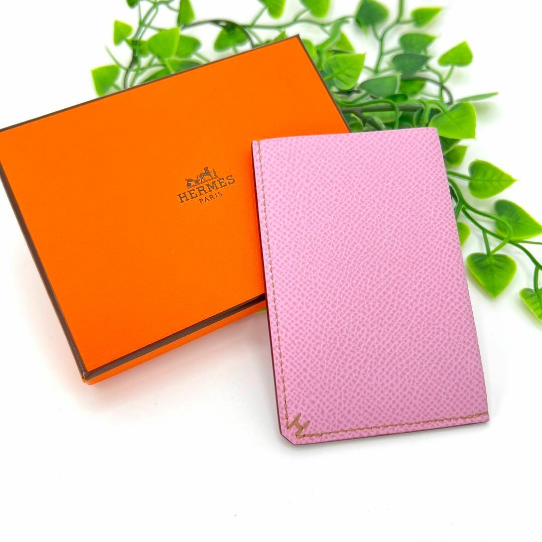 エルメス HERMES カードケース パスケース ピンク Hセリエ-