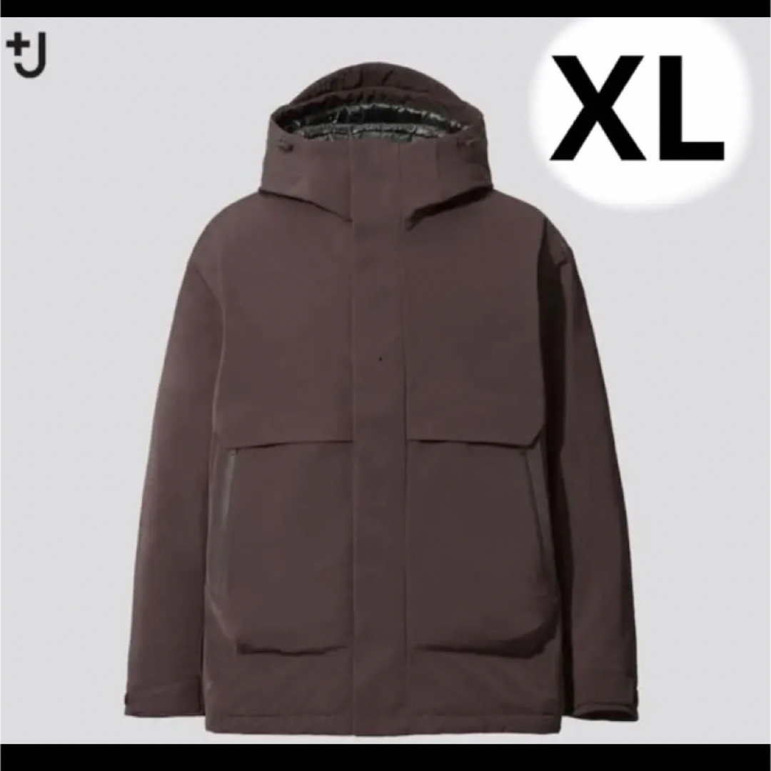 UNIQLO(ユニクロ)のプラスj ハイブリッドダウン オーバーサイズ パーカ パーカー ボルドー XL メンズのジャケット/アウター(ダウンジャケット)の商品写真