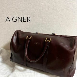 再値下！AIGNER アイグナー ボストンバッグ ブラウン ヴィンテージUSED