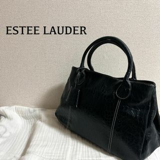 美品✨ESTEE LAUDERエスティローダーセミショルダーバッグネイビークロコ